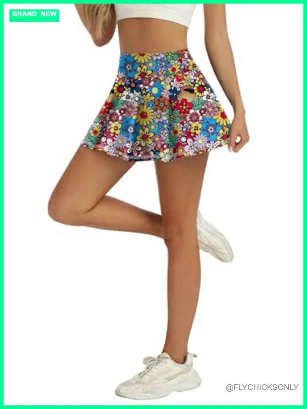 High Waisted Pleated Tennis Skort with Pockets Athletic Mini Skirt